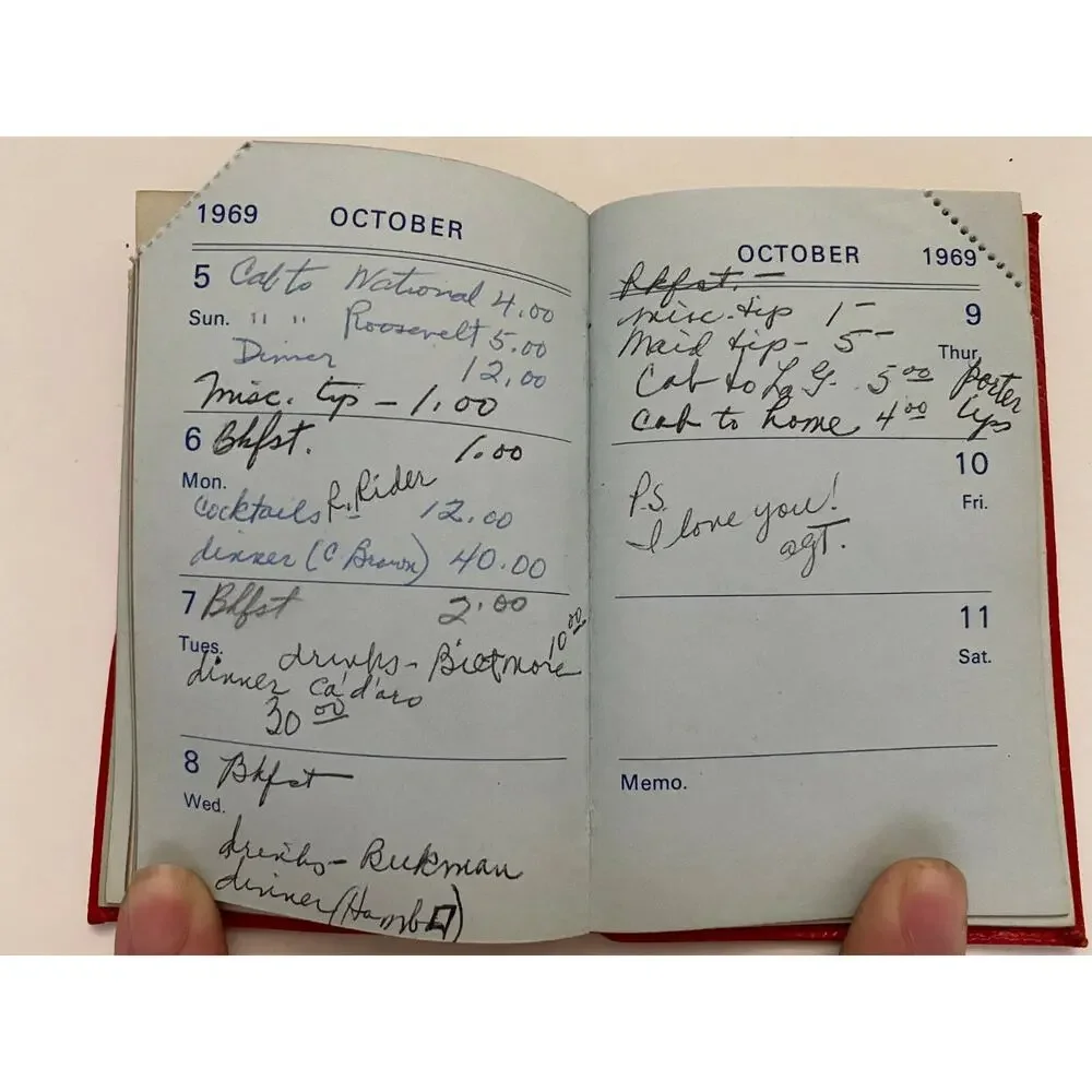3 Vtg 1963 1964 1969 Leathersmith Julius Garfinkel Pocket Day Planner Booklets